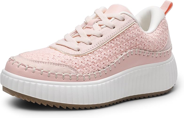 Women Chunky City Tweed Comfortable Casual Platform Fashion Sneaker