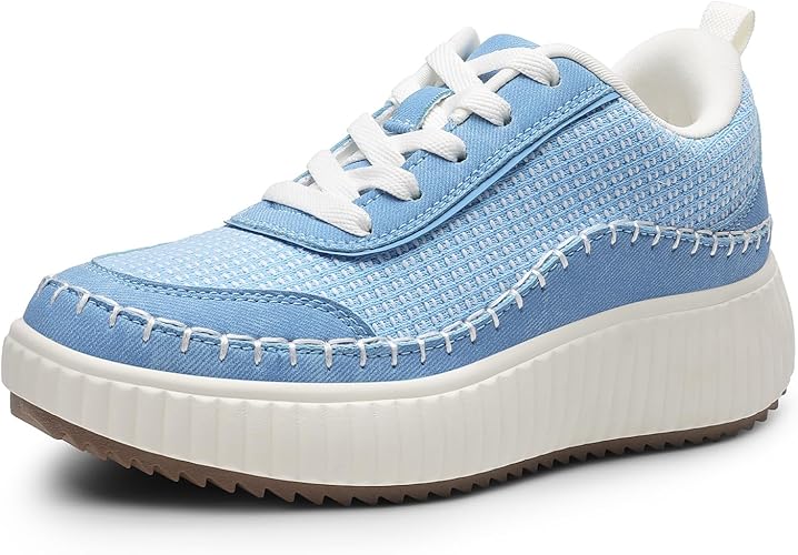 Women Chunky City Tweed Comfortable Casual Platform Fashion Sneaker