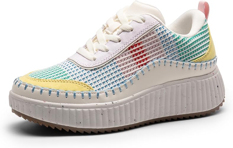 Women Chunky City Tweed Comfortable Casual Platform Fashion Sneaker